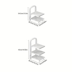 Pot Rack Organizer 3 Tiers for Kitchen Storage Adjustable Lid Holders