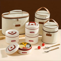 304 Stainless Steel Lunch Box with Insulation Bag Portable Leakproof Insulated