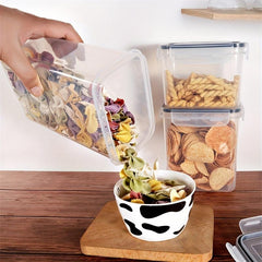 7pcs Kitchen Airtight Jar Set Clear Plastic Storage Box Moisture Sealed Fresh