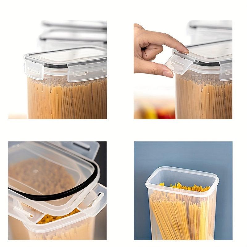 7pcs Kitchen Airtight Jar Set Clear Plastic Storage Box Moisture Sealed Fresh