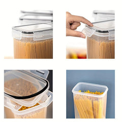 7pcs Kitchen Airtight Jar Set Clear Plastic Storage Box Moisture Sealed Fresh