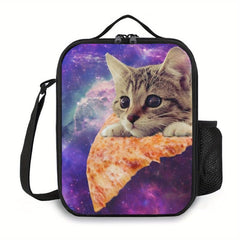 Pizza Cat Insulated Lunch Box African Girl Splash Colors Soccer Balls
