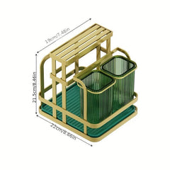 Wall-Mounted Chopstick Tube and Storage Rack Organizer