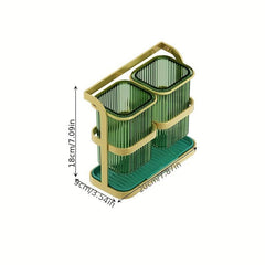 Wall-Mounted Chopstick Tube and Storage Rack Organizer