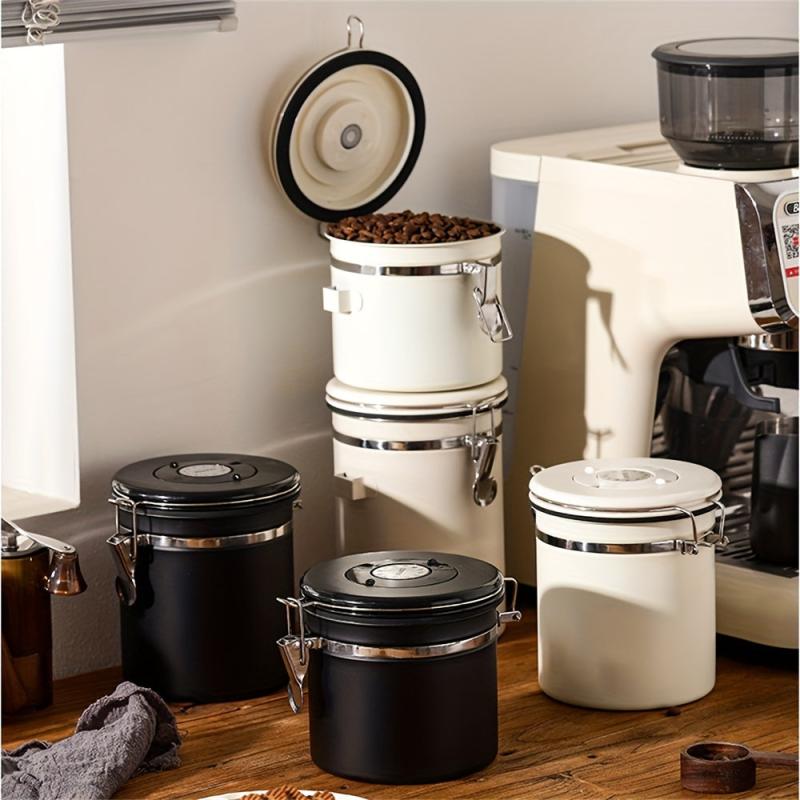 Stainless Steel Airtight Coffee Container Canister Set with Spoon