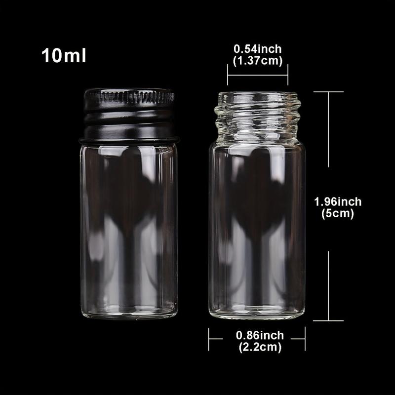 10pcs Glass Bottles Aluminium Caps Small Mini Glass Jars Round Flip Top Jar Spic