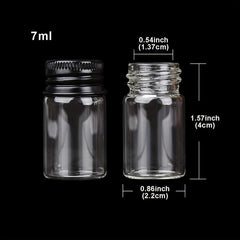 10pcs Glass Bottles Aluminium Caps Small Mini Glass Jars Round Flip Top Jar Spic