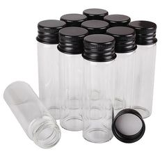 10pcs Glass Bottles Aluminium Caps Small Mini Glass Jars Round Flip Top Jar Spic