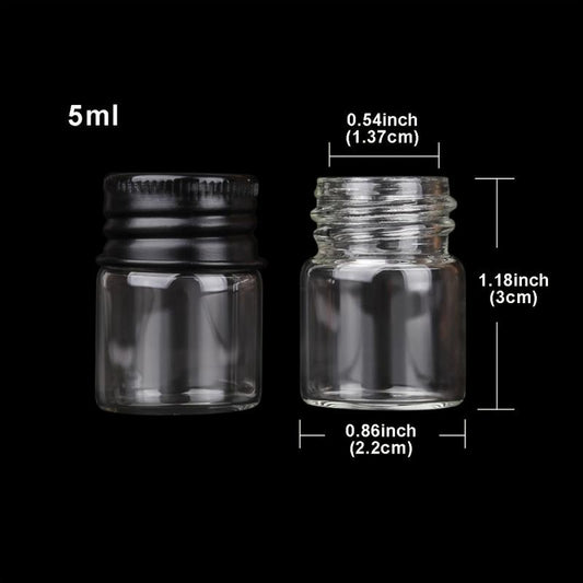 10pcs Glass Bottles Aluminium Caps Small Mini Glass Jars Round Flip Top Jar Spic