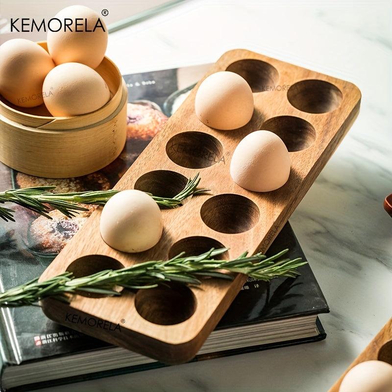 1pc Wooden Egg Storage Box Kitchen Organizer