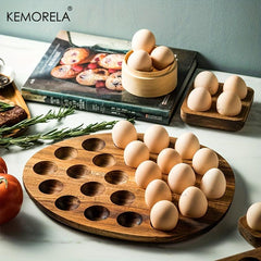 1pc Wooden Egg Storage Box Kitchen Organizer