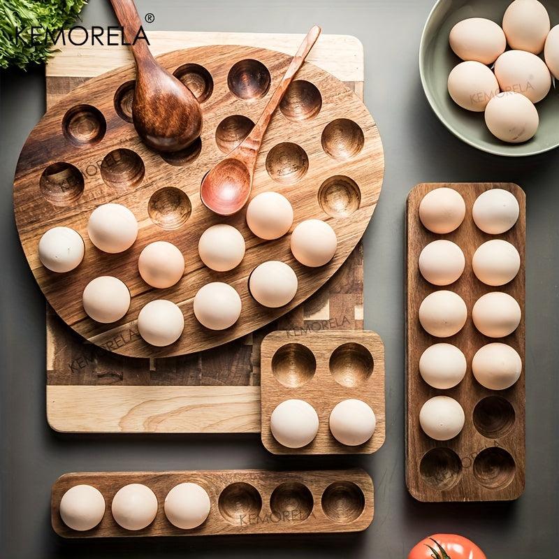 1pc Wooden Egg Storage Box Kitchen Organizer