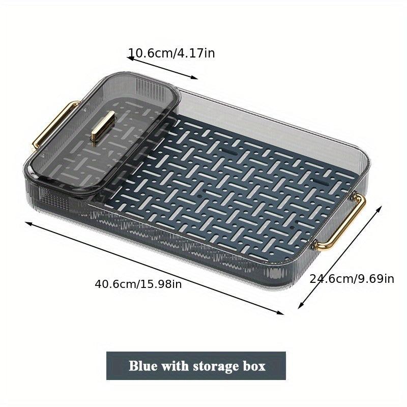 Square Plastic Serving Tray with Handles for Appetizers and Desserts