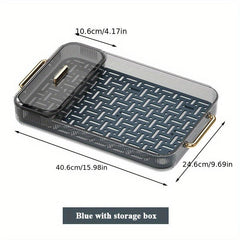 Square Plastic Serving Tray with Handles for Appetizers and Desserts