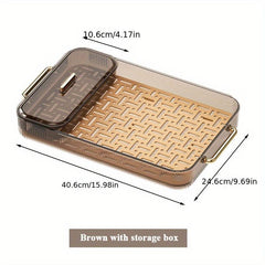 Square Plastic Serving Tray with Handles for Appetizers and Desserts