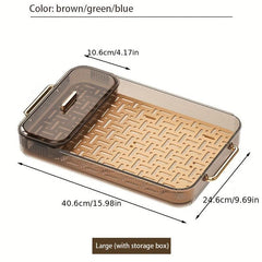 Square Plastic Serving Tray with Handles for Appetizers and Desserts