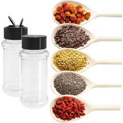 4pcs 3.5oz Plastic Spice Jars with Lid - Empty Seasoning Bottles Containers