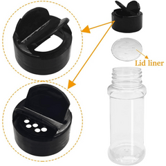 4pcs 3.5oz Plastic Spice Jars with Lid - Empty Seasoning Bottles Containers
