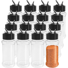 4pcs 3.5oz Plastic Spice Jars with Lid - Empty Seasoning Bottles Containers