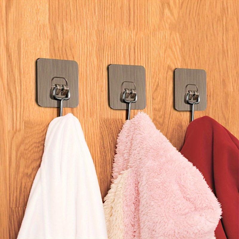10pcs Punching Hook Kitchen Hook Metal Coat Hook Self Adhesive Bracket