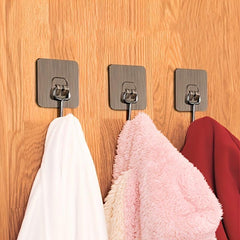 10pcs Punching Hook Kitchen Hook Metal Coat Hook Self Adhesive Bracket
