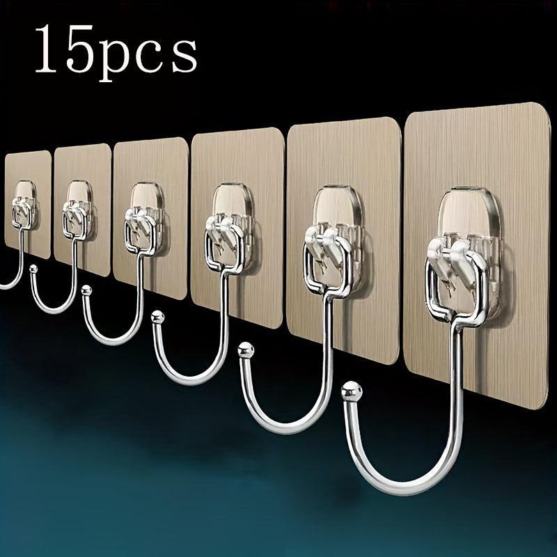 10pcs Punching Hook Kitchen Hook Metal Coat Hook Self Adhesive Bracket
