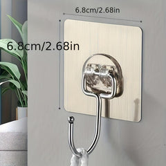 10pcs Punching Hook Kitchen Hook Metal Coat Hook Self Adhesive Bracket