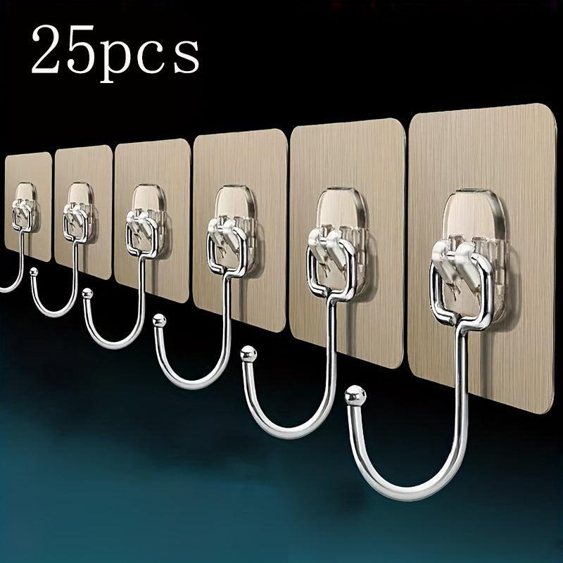 10pcs Punching Hook Kitchen Hook Metal Coat Hook Self Adhesive Bracket