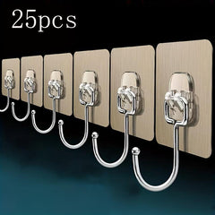 10pcs Punching Hook Kitchen Hook Metal Coat Hook Self Adhesive Bracket
