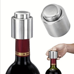 2pcs Stainless Steel Red Wine Stopper Press Type Kitchen Storage