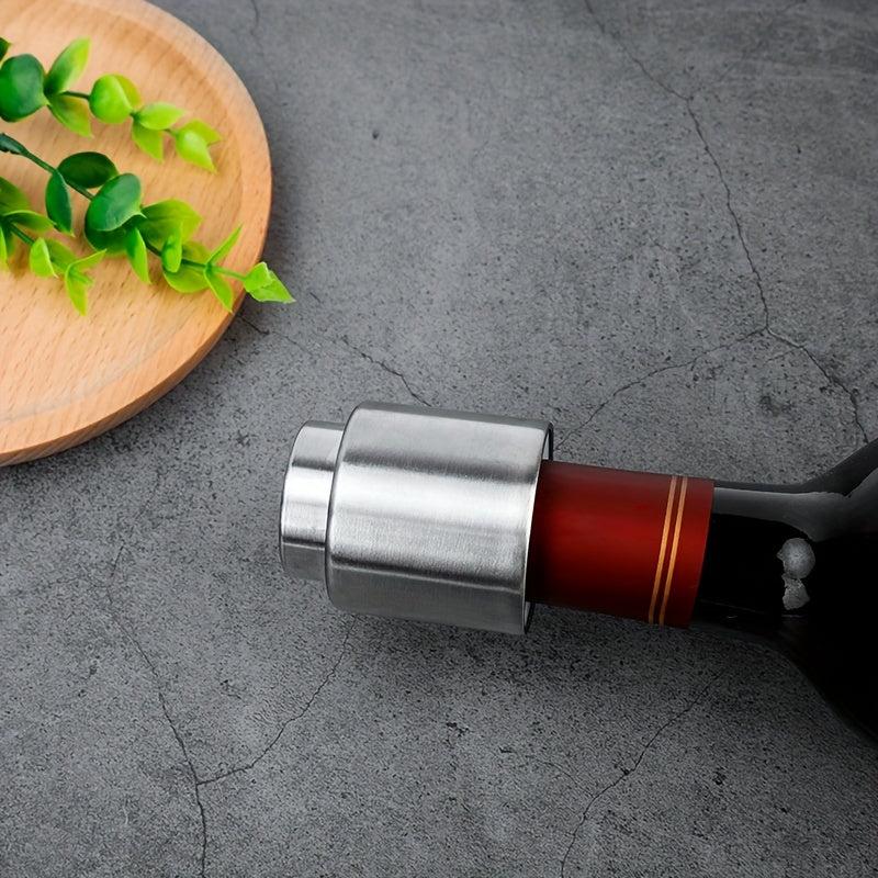 2pcs Stainless Steel Red Wine Stopper Press Type Kitchen Storage