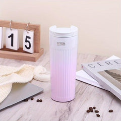 Striped Stainless Steel Coffee Cup Insulated Vacuum Sealed for Business