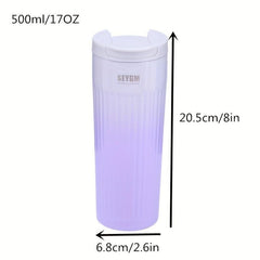 Striped Stainless Steel Coffee Cup Insulated Vacuum Sealed for Business