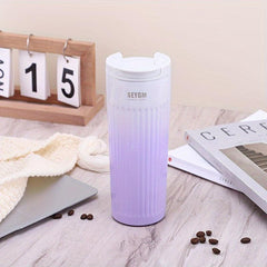 Striped Stainless Steel Coffee Cup Insulated Vacuum Sealed for Business