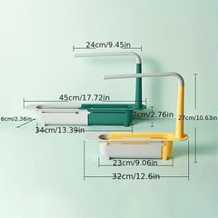 Retractable Drain Rack Punching Sink Storage Kitchen Organizer