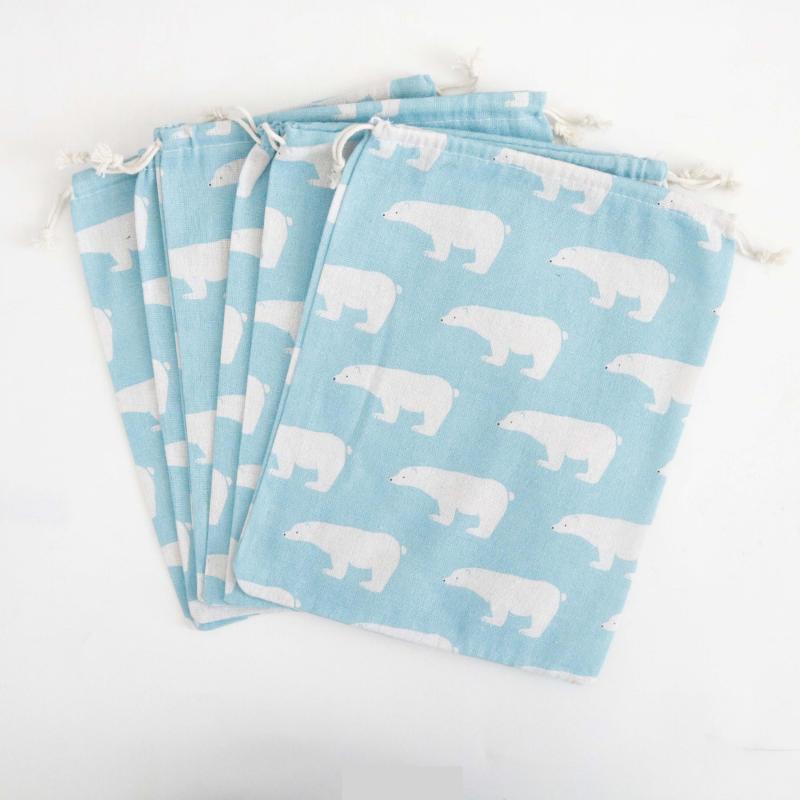 6pcs Animal Plant Cloth Shoes Storage Bag Reusable Jewelry Pouches