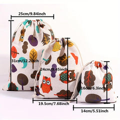 6pcs Animal Plant Cloth Shoes Storage Bag Reusable Jewelry Pouches