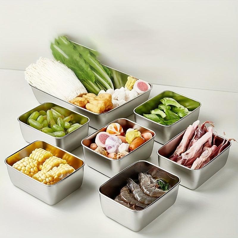 Stainless Steel Sealed Box Fruits Vegetables Storage Refrigerator Crisper