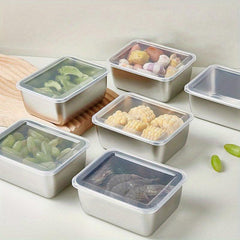 Stainless Steel Sealed Box Fruits Vegetables Storage Refrigerator Crisper