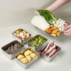 Stainless Steel Sealed Box Fruits Vegetables Storage Refrigerator Crisper
