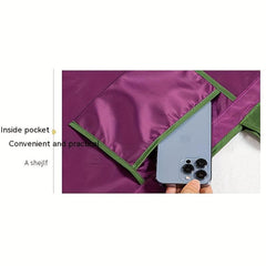 Purple Foldable Shopping Bag Waterproof Storage Bag Portable Supermarket