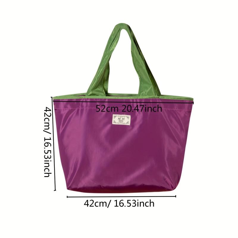 Purple Foldable Shopping Bag Waterproof Storage Bag Portable Supermarket