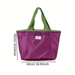 Purple Foldable Shopping Bag Waterproof Storage Bag Portable Supermarket