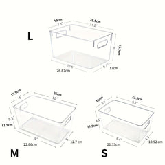 3pcs Plastic Storage Bins With Handles BPA-Free Kitchen Organization