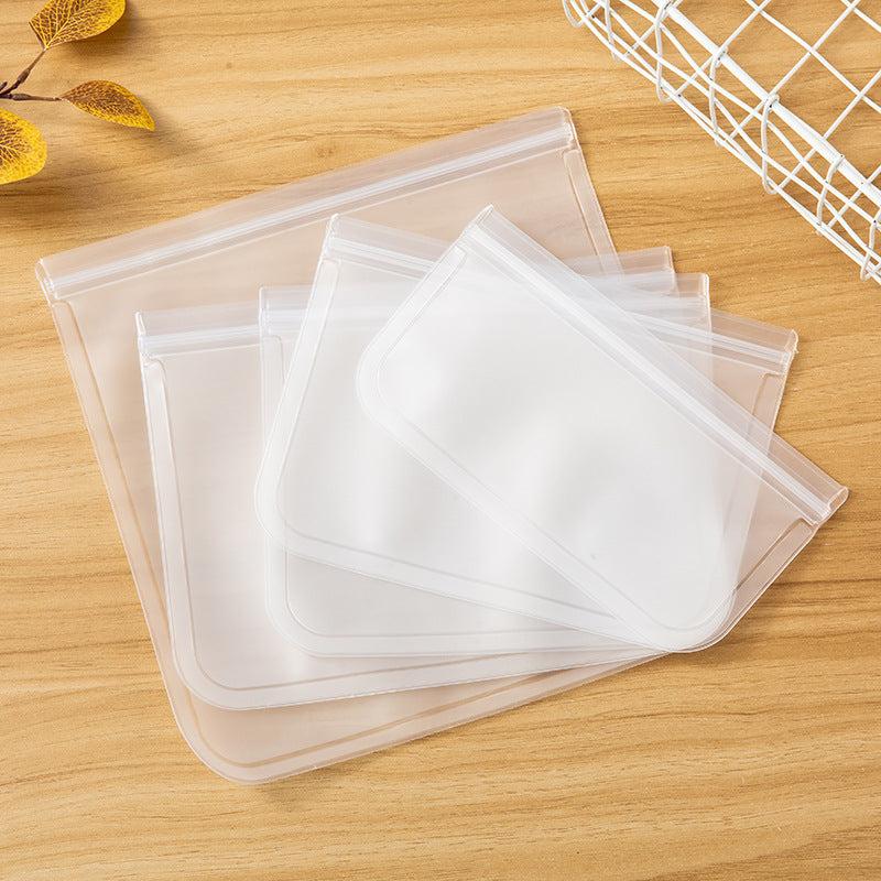 Reusable Frosted PEVA Storage Bag Leak Proof Freezer Safe for Home Kitchen