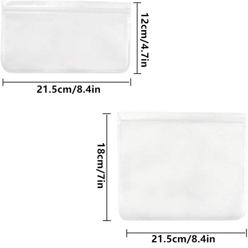 Reusable Frosted PEVA Storage Bag Leak Proof Freezer Safe for Home Kitchen