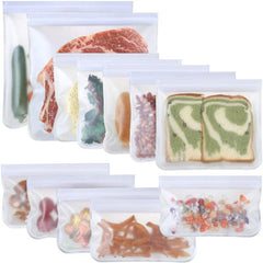Reusable Frosted PEVA Storage Bag Leak Proof Freezer Safe for Home Kitchen