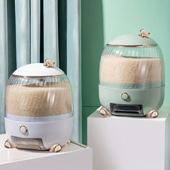 Rotating Rice Bucket Large Capacity Cereal Container