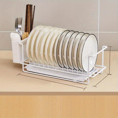Kitchen Plate And Dish Shelf With Chopsticks Storage Cage