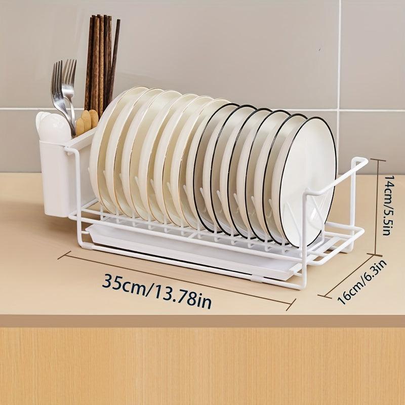 Kitchen Plate And Dish Shelf With Chopsticks Storage Cage